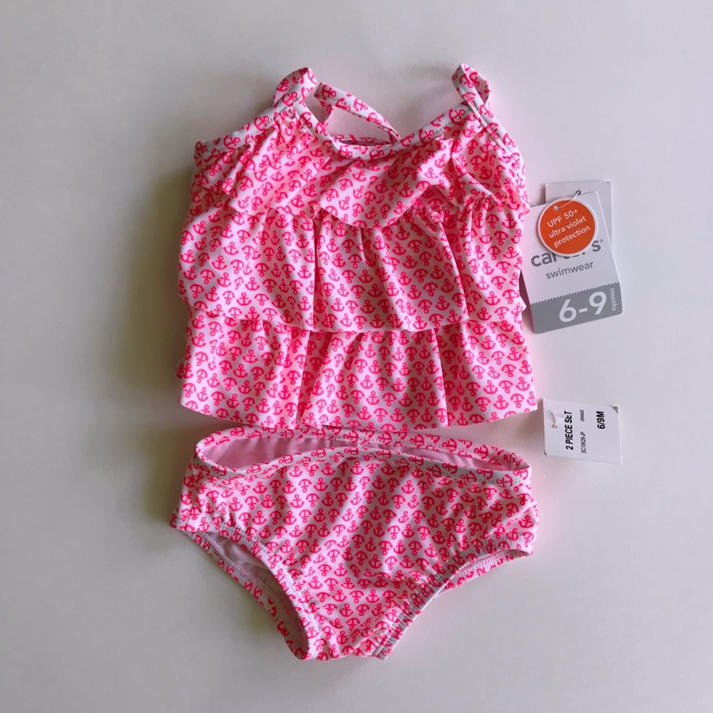NWT Carter’s Baby Girl Anchor Tankini Swimsuit Set